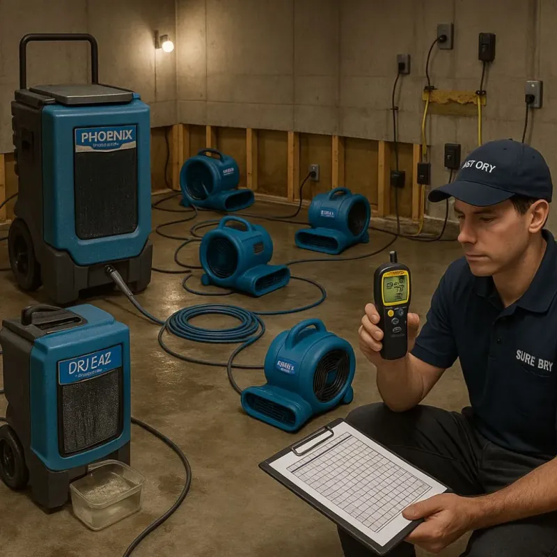 Structural Drying and Dehumidification process in Payne County, OK